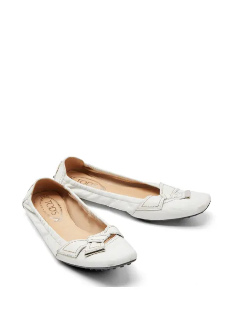 Tod's Vintage bow ballet flats White 846019