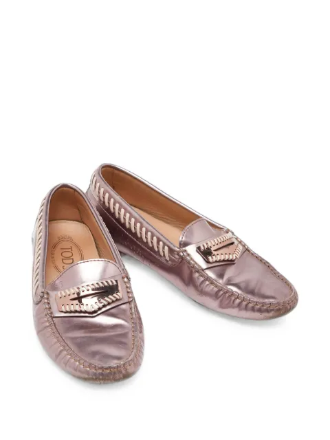 Tod's Vintage Gommino whipstitch loafers Pink 919612