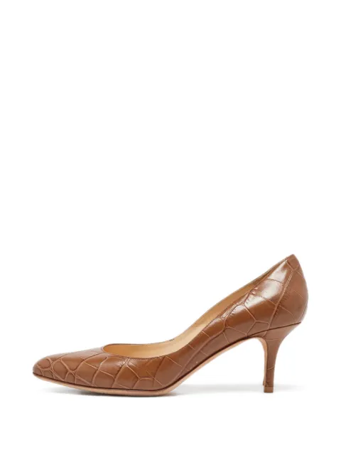 Jimmy Choo Pre-Owned croc-embossed pumps Brown 1021146