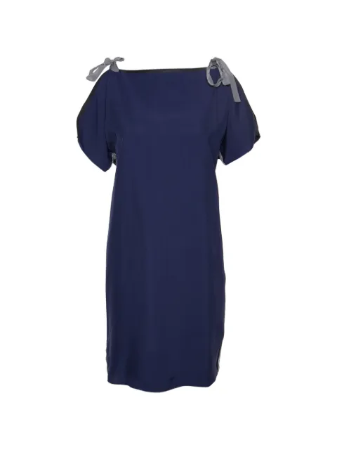 Sportmax bow-detail jersey mini dress Blue 784942