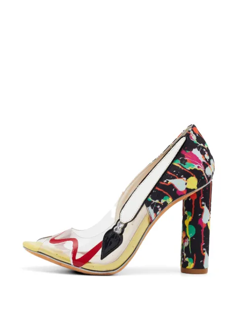 Sophia Webster Sophia Webster Multicolor PVC And Fabric Party Like Pollock Peep Toe Pumps Size 36open Multicolour 716159