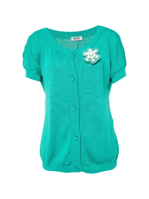 Moschino Pre-Owned beaded floral-detail cardigan Green 894372