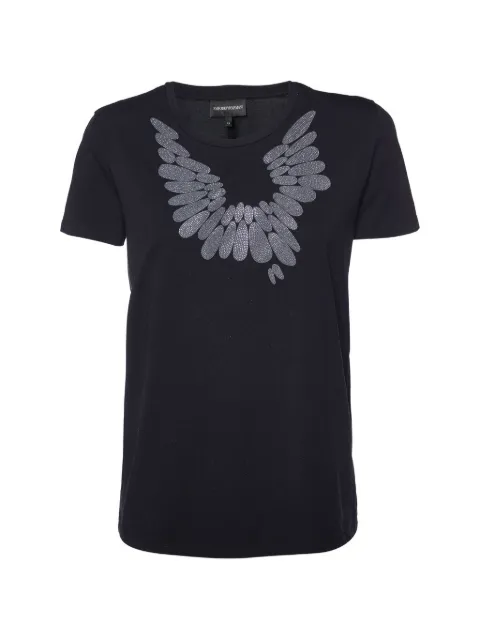 Emporio Armani Pre-Owned embellished crew-neck T-shirt Black 980393