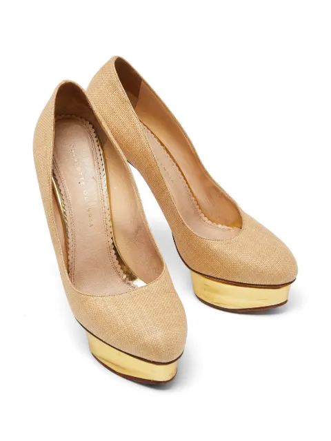 Charlotte Olympia Dolly raffia pumps Brown 937144