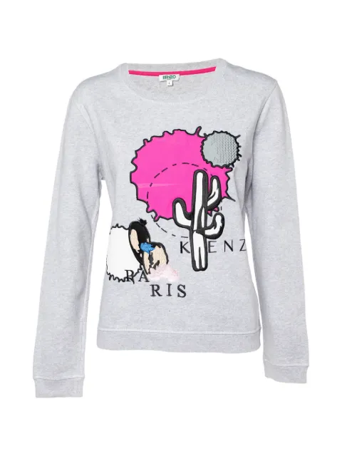 Kenzo Pre-Owned cactus-appliqué sweatshirt Grey 904246