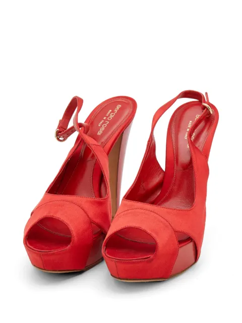Sergio Rossi Vintage open-toe platform sandals Red 713142