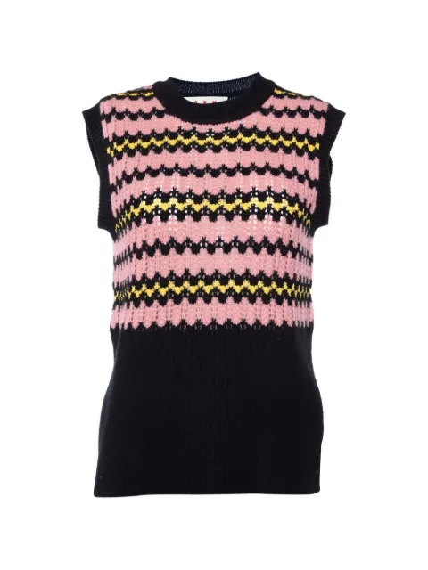 Marni Pre-Owned striped sleeveless sweater Black 927847