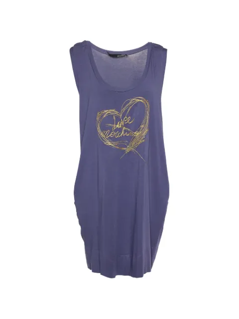 Love Moschino logo-embroidered sleeveless mini dress Purple 888664