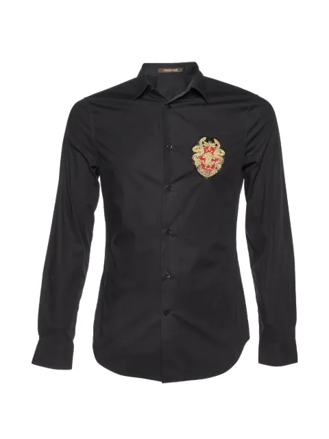 Roberto Cavalli Vintage Logo-Crest embroidered shirt Black 1026785