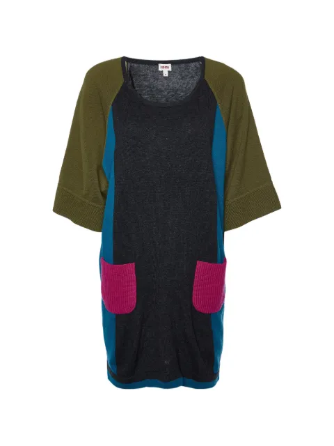 Kenzo Pre-Owned colour-blocking knitted dress Grey 927030