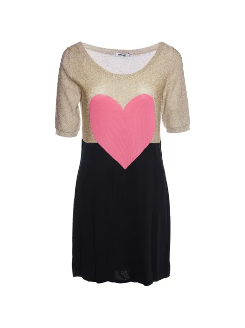 Moschino Cheap & Chic heart-motif knit mini dress Black 888763