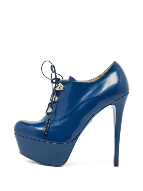 Loriblu platform lace-up ankle boots Blue 1026836