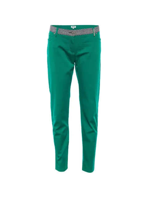 Kenzo Pre-Owned contrast-waistband trousers Green 784917