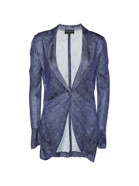 Emporio Armani Pre-Owned perforated knit blazer Blue 803290