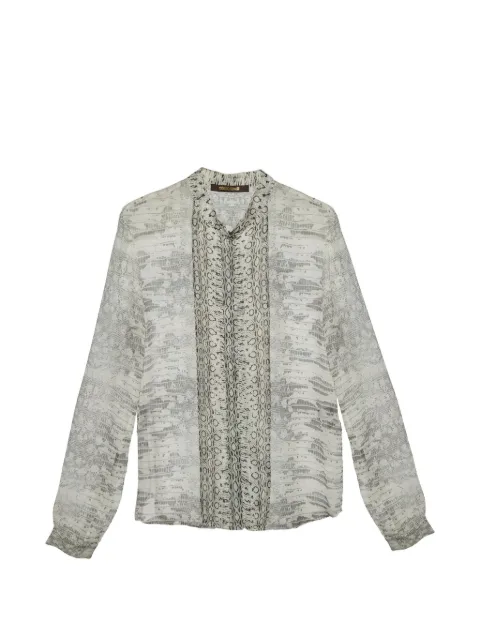 Roberto Cavalli Vintage snakeskin-print button-front shirt Neutrals 727020