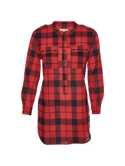 Burberry Pre-Owned checked long-sleeve blouse Red 981220