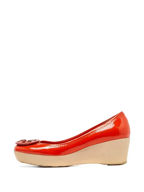 Tory Burch wedge platform pumps Orange 973644