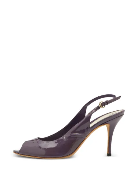 Gucci Pre-Owned patent leather peep-toe sandals Purple 684517