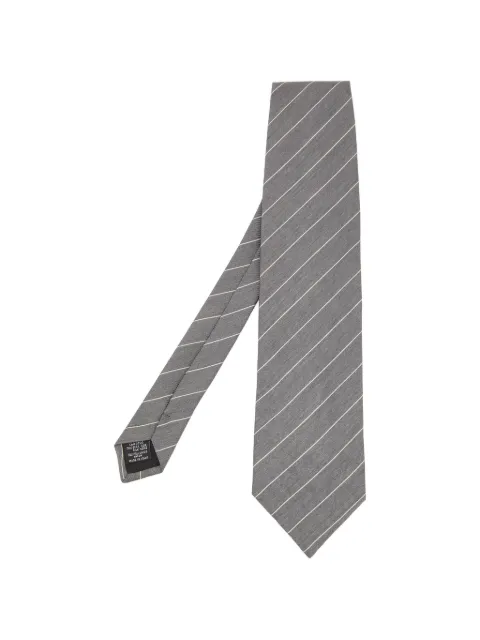 Emporio Armani Pre-Owned striped silk tie Grey 811486