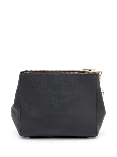 DKNY Saffiano leather double-zip crossbody bag Black 830049
