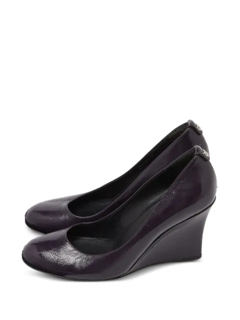 Gucci Pre-Owned leather wedge pumps Purple 988363
