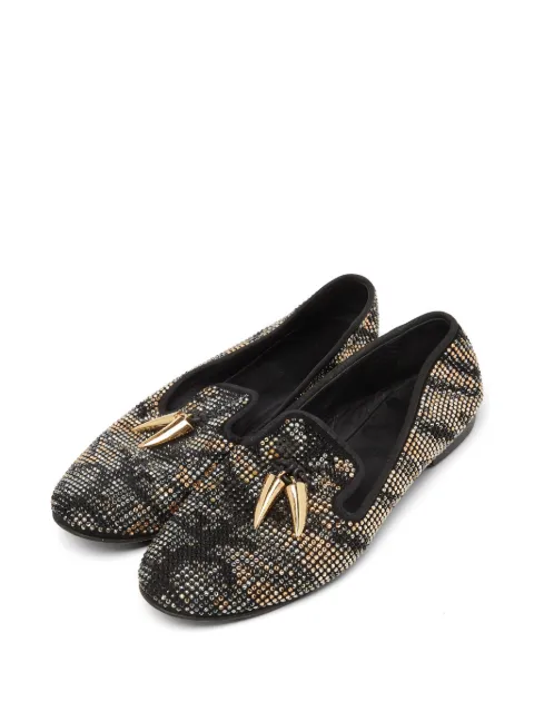Giuseppe Zanotti Vintage crystal-embellished shark tooth loafers Black 991443