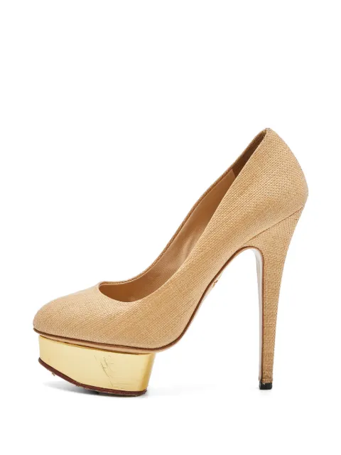 Charlotte Olympia raffia platform pumps Neutrals 828326