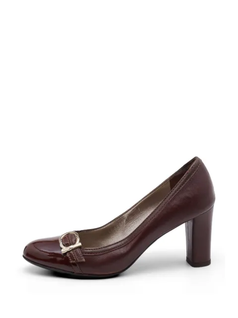 Ferragamo Pre-Owned Gancini patent-leather heeled pumps Brown 743835