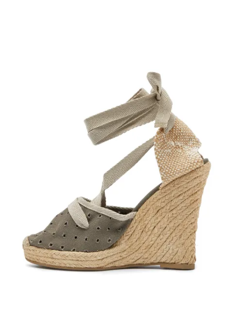 Stella McCartney Pre-Owned ankle-wrap wedge pumps Grey 999495