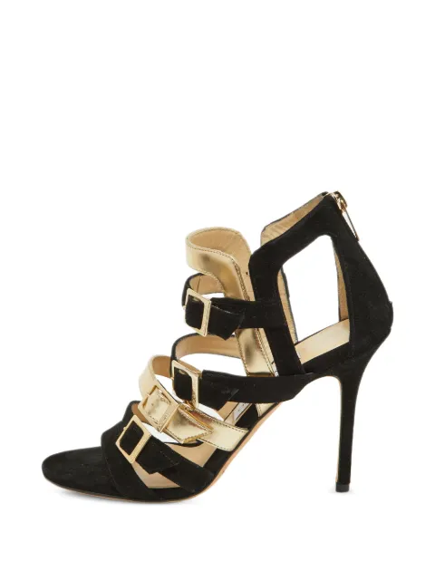 Jimmy Choo Pre-Owned Bronx multi-buckle heeled sandals Black 892522
