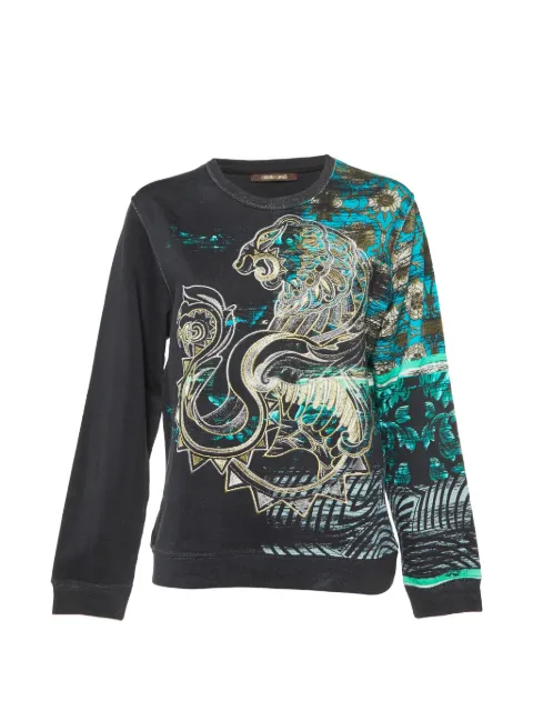 Roberto Cavalli Vintage embroidered-motif printed sweatshirt Black 1087421