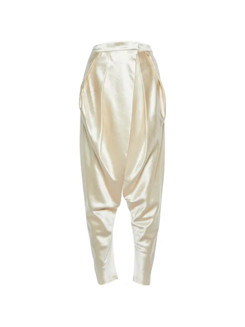 Balmain Pre-Owned pleated draped trousers Neutrals 1004450