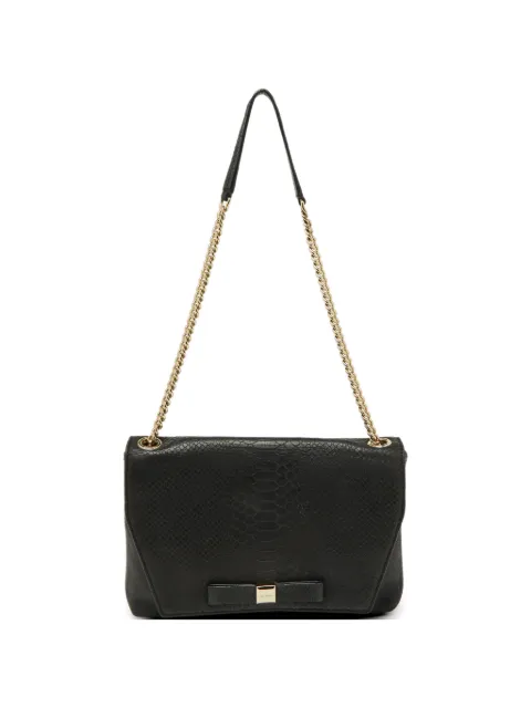 Kate Spade snakeskin-embossed flap shoulder bag Black 994624