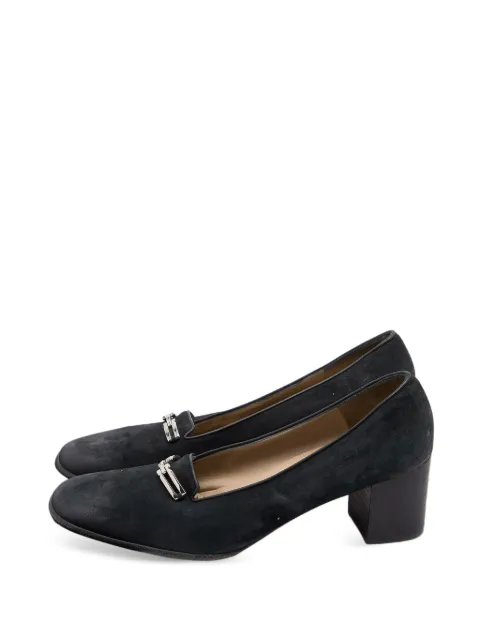 Ferragamo Pre-Owned leather block-heel pumps Black 790599