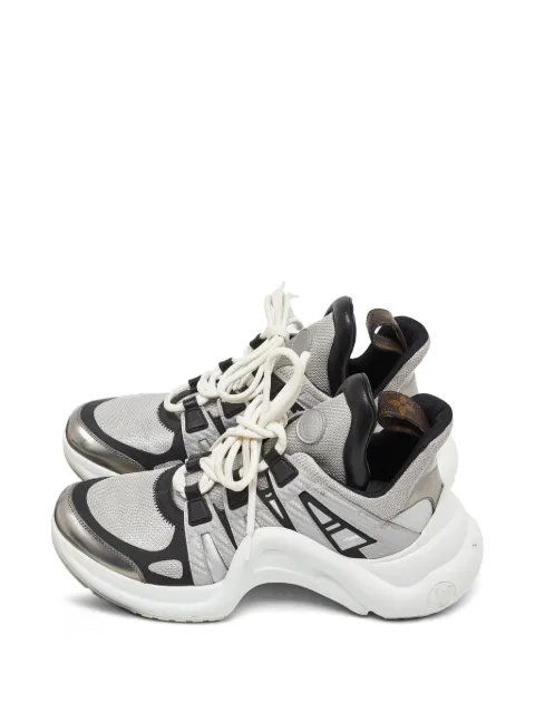 Louis Vuitton Pre-Owned lace-up sneakers Silver 964898
