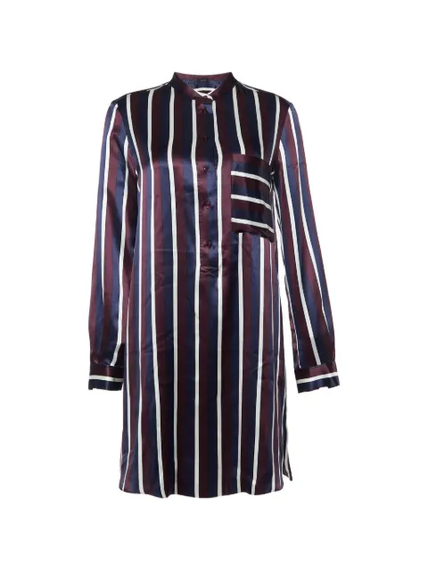 JOSEPH satin college stripe blouse Purple 1002059