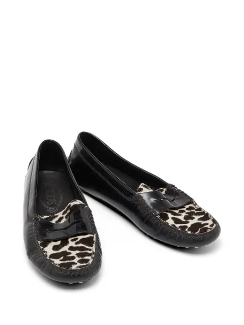 Tod's Vintage Gommino animal-print loafers Black 866174