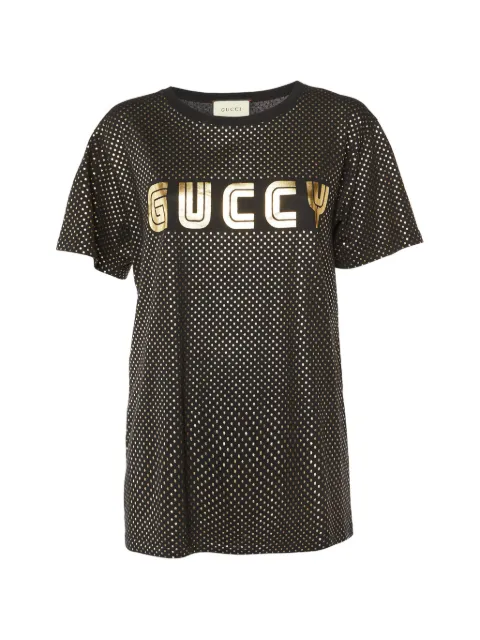 Gucci Pre-Owned Guccy star-print T-shirt Black 1086271