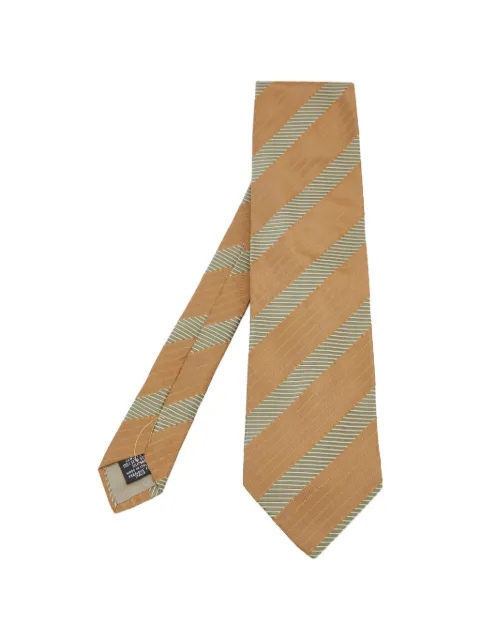 Giorgio Armani Pre-Owned striped jacquard tie Brown 811484