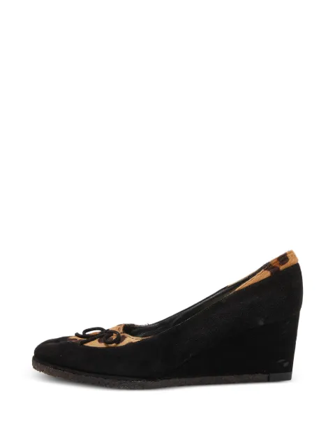 Stuart Weitzman calf hair wedge pumps Black 866308