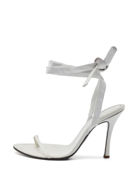 Sergio Rossi Vintage ankle-wrap sandals White 746693