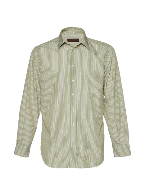 Etro Pre-Owned striped button-front shirt Green 720756
