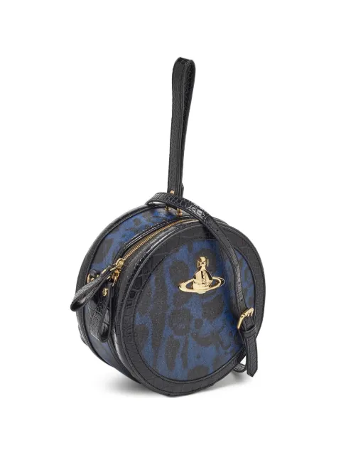 Vivienne Westwood Pre-Owned croc-embossed leopard-print crossbody bag Black 1077194