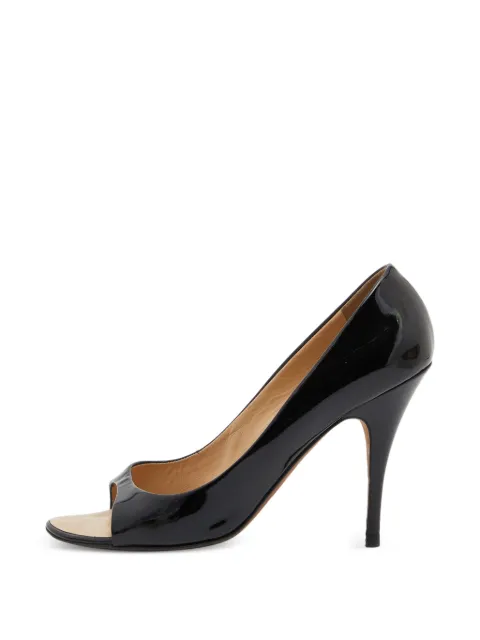 Giuseppe Zanotti Vintage open-toe patent leather pumps Black 814623