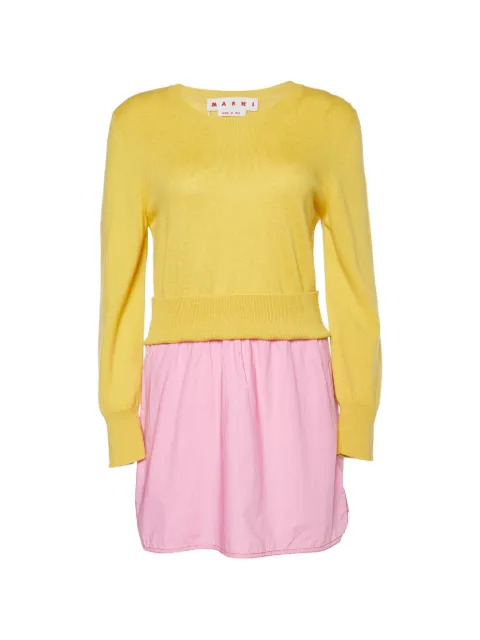 Marni Pre-Owned layered knit sweater Yellow 860583