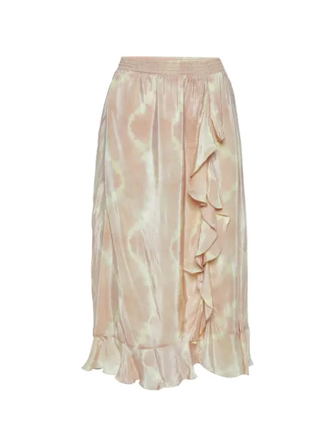 Maje Jitye tie-dye ruffled midi skirt Pink 936656