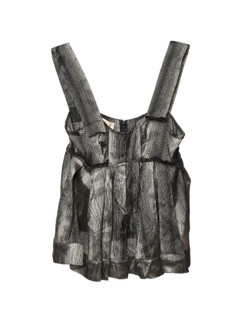 Marni Pre-Owned metallic-stripe trapeze top Black 1061285