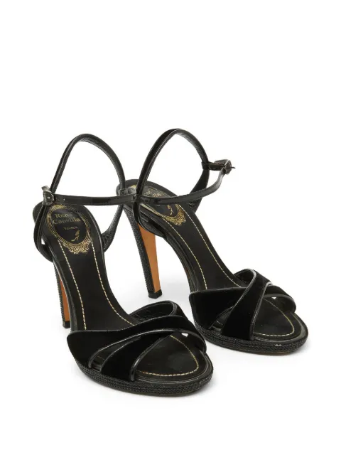 René Caovilla René Caovilla velvet patent leather sandals Black 1095513