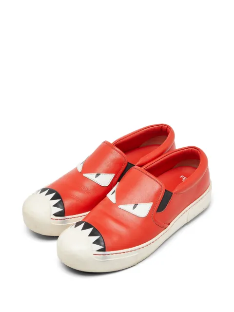Fendi Pre-Owned Monster slip-on sneakers Red 961299