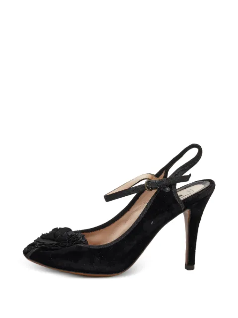 Moschino Pre-Owned Mary Jane flower embellished sandals Black 716805